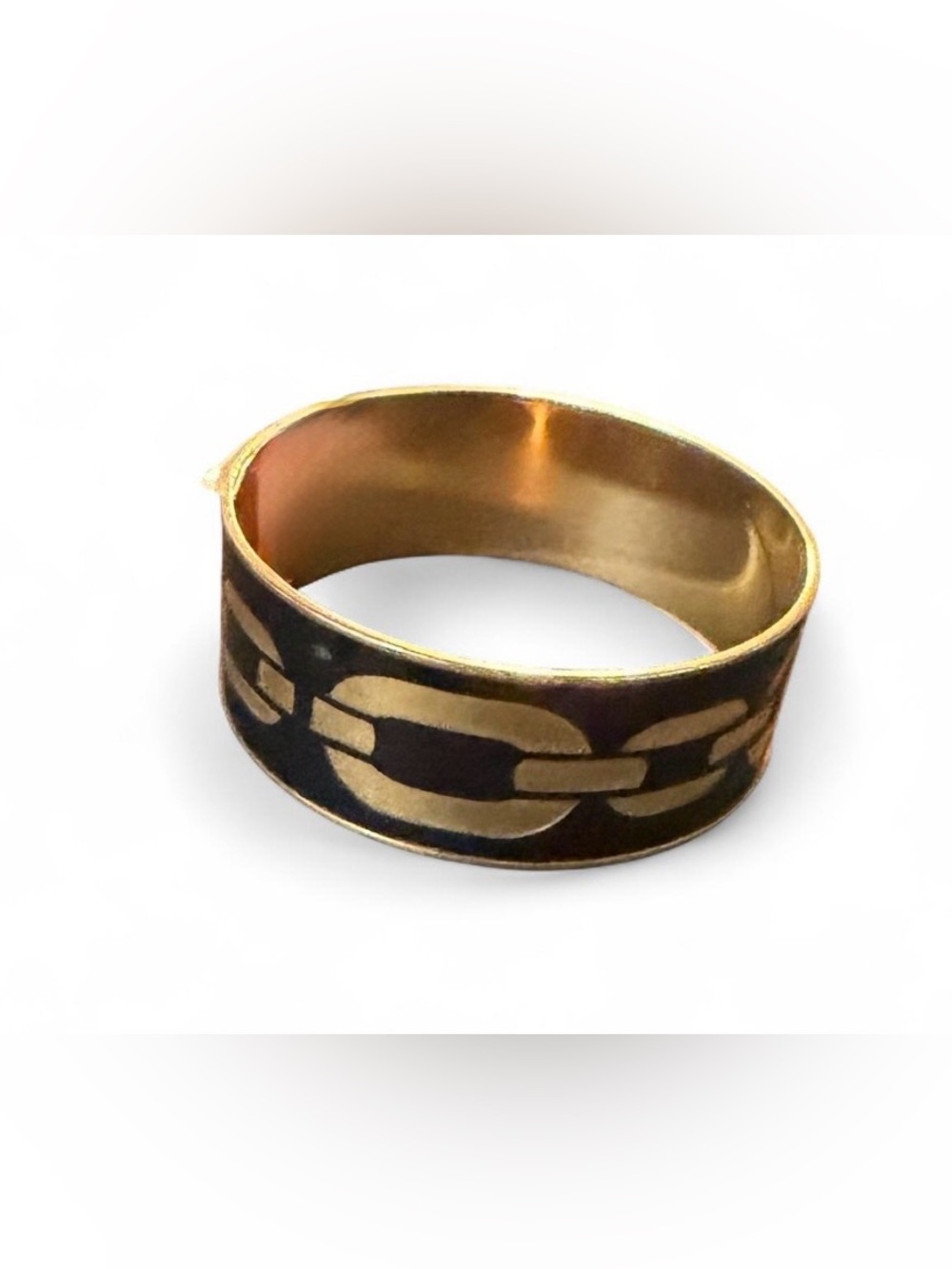 Black and Gold Cuff Bangle Bracelet